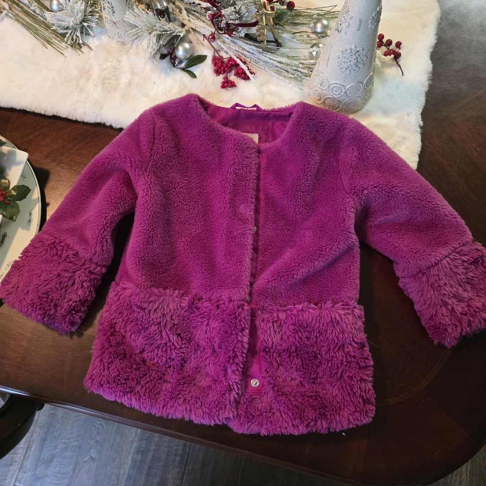 Cat & Jack Fuzzy Magenta Kids Jacket